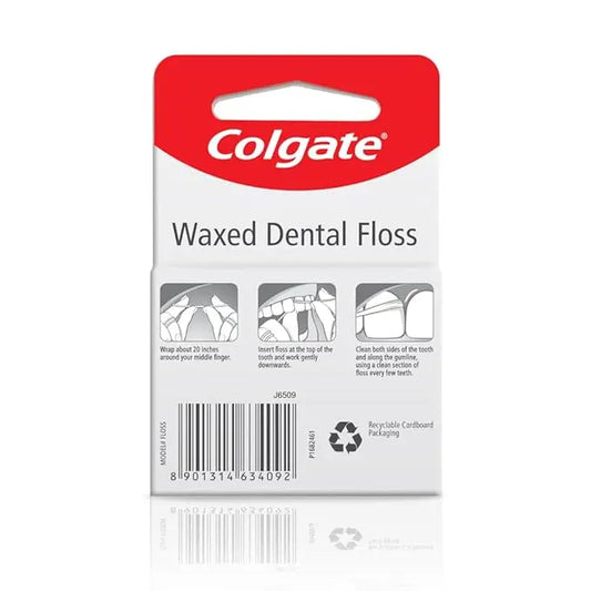Colgate Waxed Dental Floss package on a white background