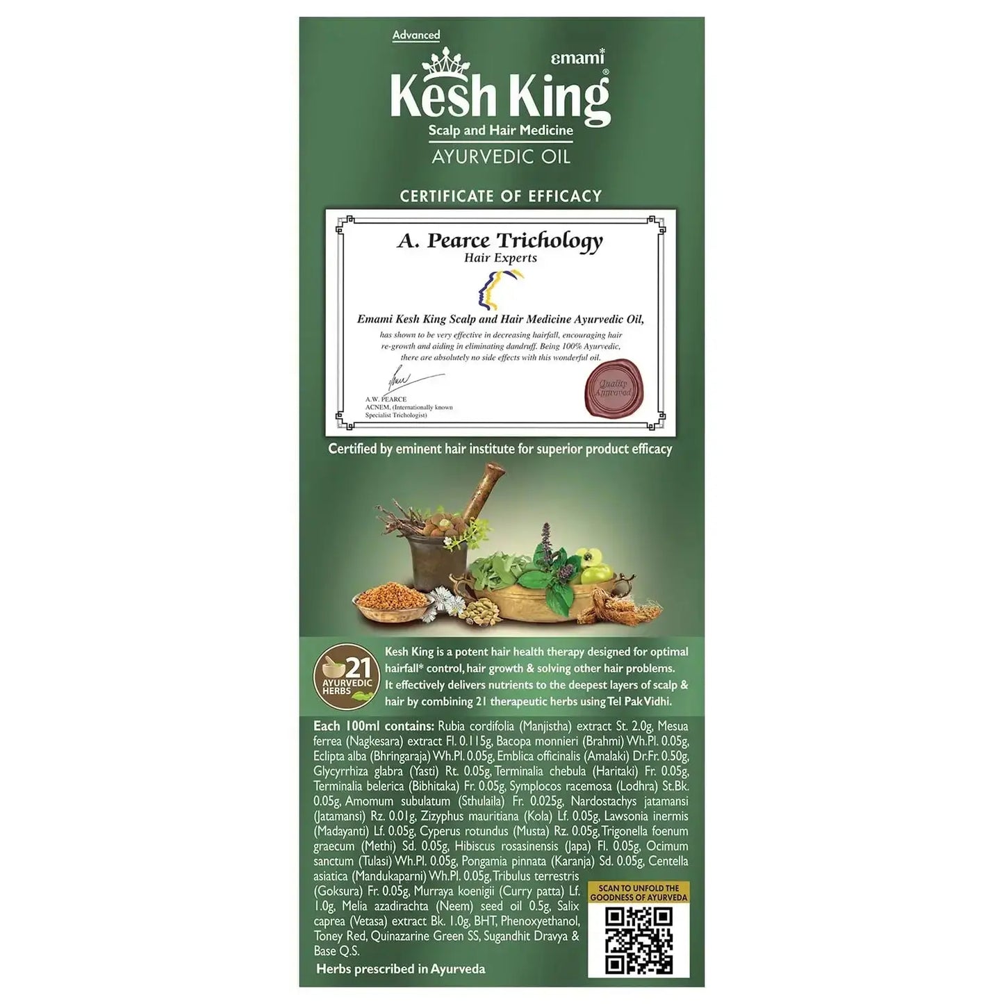 Kesh King Ayurvedic Hair Oil 300ml | Anti-Hair Fall Oil with 21 Herbs for Strong, Thick & Healthy Hair - USA Wholesale Trade