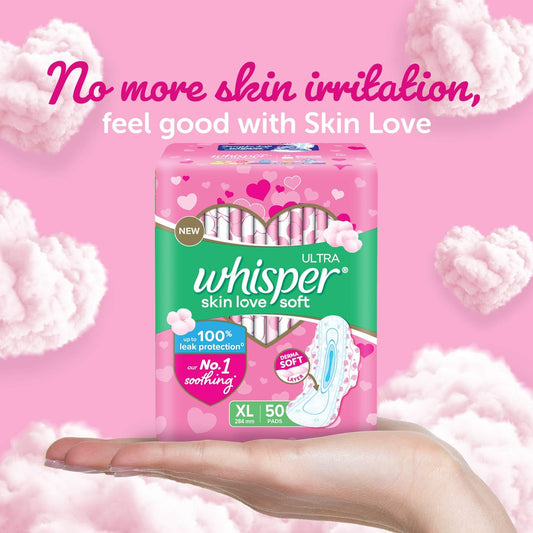 Whisper Ultra Soft Sanitary Pads – 50 Pieces (XL) | USA Wholesale Trade | Free Shipping