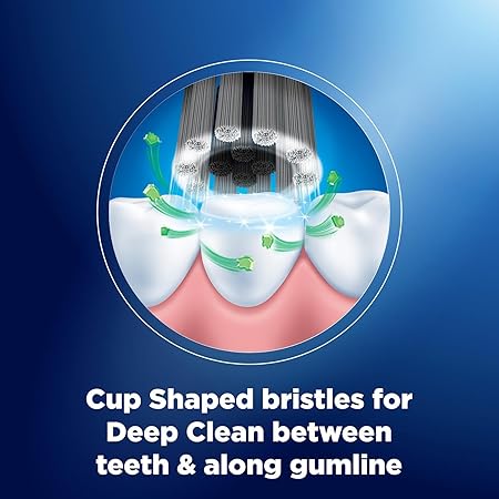 Oral-B Cavity Defense 123 Black Toothbrush – Medium | Pack of 4 | Effective Plaque Removal