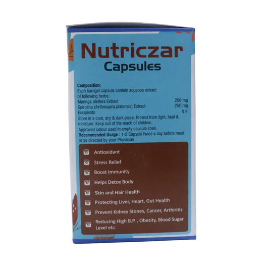 Nutriczar Capsules – Moringa & Spirulina (60 Capsules) - USA Wholesale Trade