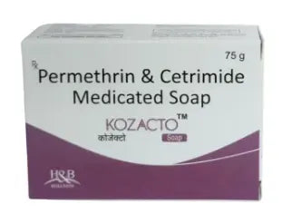 Box of Permethrin & Cetrimide Medicated Soap Kozacto with HBR logo