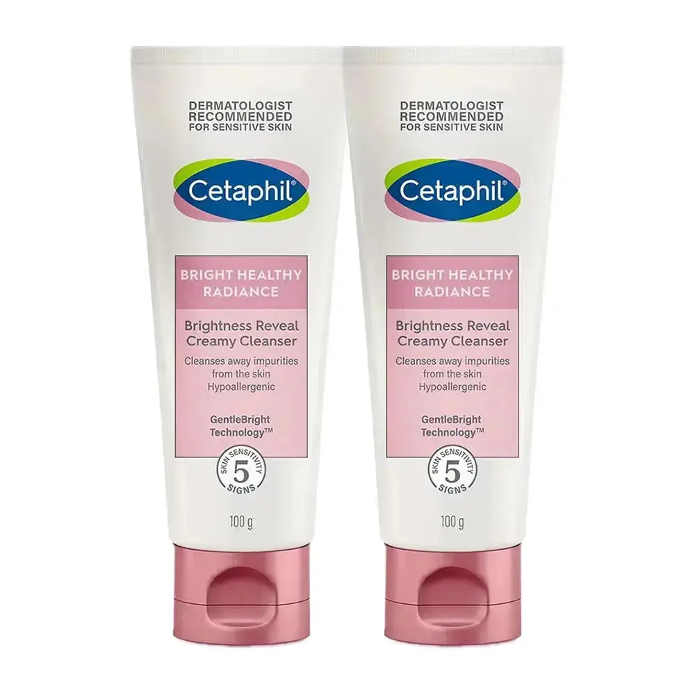 Cetaphil Brightness Reveal Creamy Cleanser 100ml (Pack of 2) | Gentle Skin Brightening Face Wash with Niacinamide & White Sea Daffodil USA Wholesale Trade