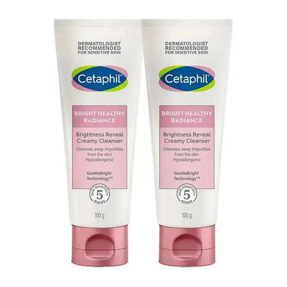 Cetaphil Brightness Reveal Creamy Cleanser 100ml (Pack of 2) | Gentle Skin Brightening Face Wash with Niacinamide & White Sea Daffodil USA Wholesale Trade