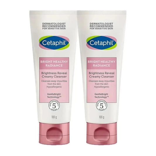 Cetaphil Brightness Reveal Creamy Cleanser 100ml (Pack of 2) | Gentle Skin Brightening Face Wash with Niacinamide & White Sea Daffodil USA Wholesale Trade