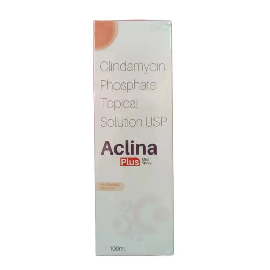 Aclina Plus Mist Spray 100ml | Clindamycin Phosphate 1% Topical Solution | Acne & Bacterial Skin Treatment - USA Wholesale Trade