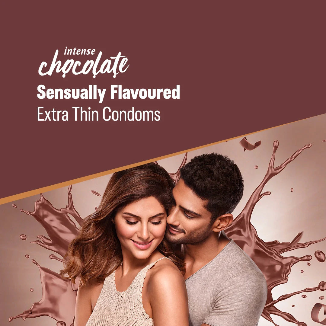 Durex Extra Thin Intense Chocolate Flavoured - 12 Condoms | Pack of 1