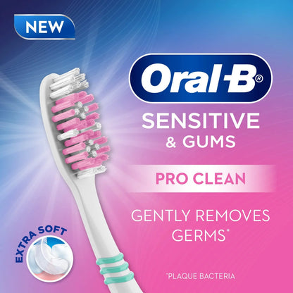 Oral-B Sensitive Care Toothbrush, Extra Soft (Pack of 5) Adult, Manual, Multicolor