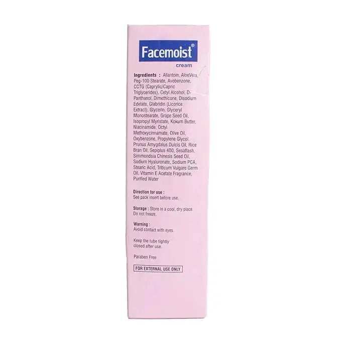 Facemoist Cream 60g | Lightweight Moisturizer for Oily & Acne-Prone Skin | Non-Greasy Daily Hydration - USA Wholesale Trade