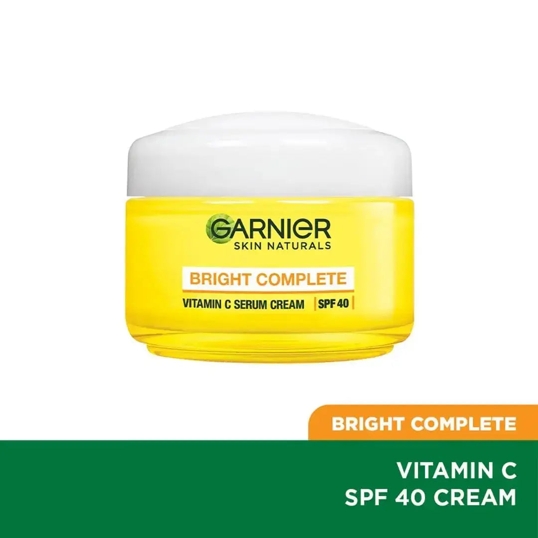 Garnier Bright Complete Vitamin C Serum Cream – SPF 40, 45g | Daily Brightening Moisturizer for Dark Spots & Sun Protection - USA Wholesale Trade