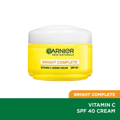 Garnier Bright Complete Vitamin C Serum Cream – SPF 40, 45g | Daily Brightening Moisturizer for Dark Spots & Sun Protection - USA Wholesale Trade