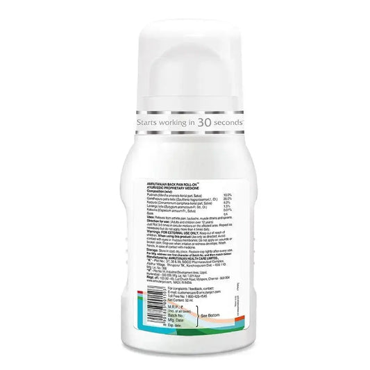 Amrutanjan Back Pain Roll-On – 50ml Each (Pack of 2) | Fast Relief from Back, Muscle & Joint Pain USA Wholesale Trade