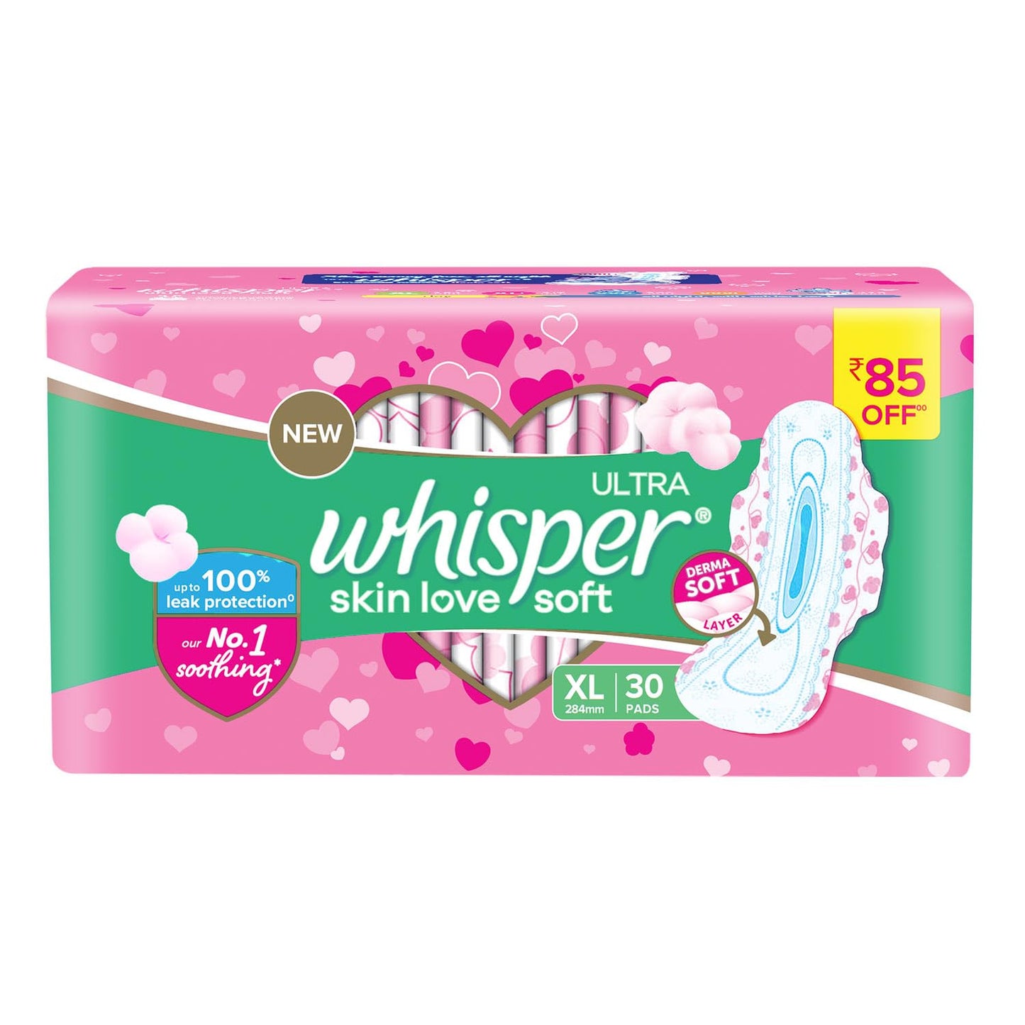 Whisper Ultra Soft Sanitary Pads for Women, XL, 30 Napkins (Pack of 1) | USA Wholesale Trade |  Free Shipping