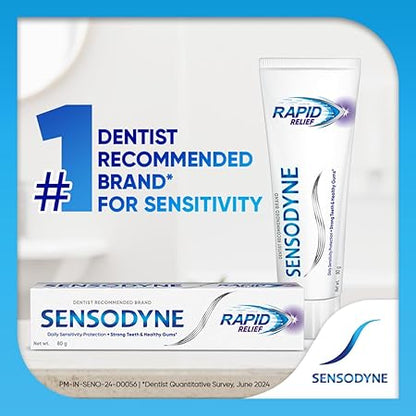Sensodyne Rapid Relief Toothpaste – 80g | Fast Sensitivity Relief | Dentist Recommended | Fresh Taste