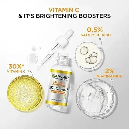 Garnier Bright Complete 30X Vitamin C Booster Serum 15 ml | Lightweight Gel for Brightening & Spot Reduction - USA Wholesale Trade