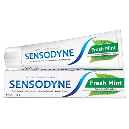 Sensodyne Fresh Mint Toothpaste – 75g | Daily Sensitivity Relief | Dentist Recommended | Fresh Breath & Gum Care