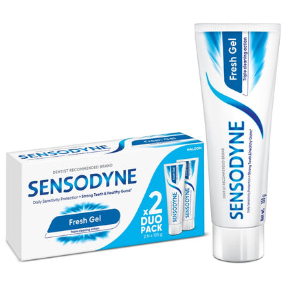 Sensodyne Fresh Gel Toothpaste Pack of 2 | 250g | Sensitivity Relief & Fresh Breath
