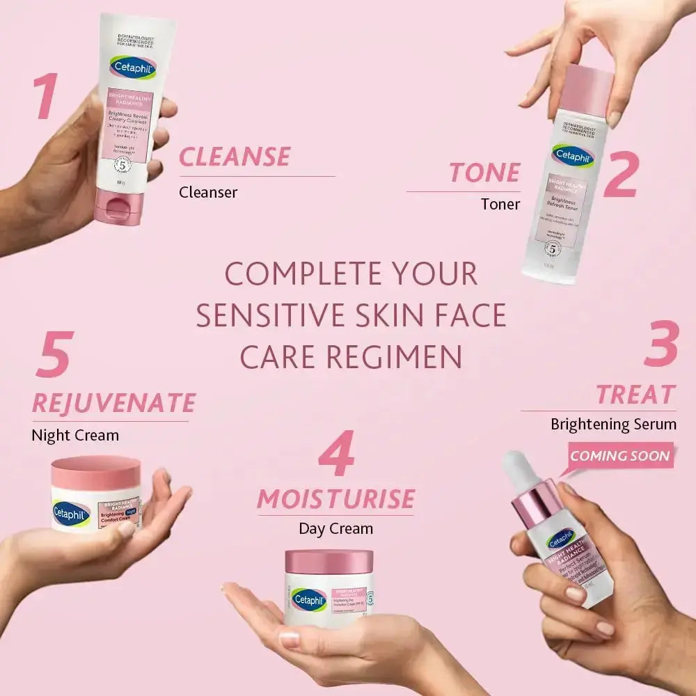 Cetaphil Brightness Reveal Creamy Cleanser 100ml (Pack of 2) | Gentle Skin Brightening Face Wash with Niacinamide & White Sea Daffodil USA Wholesale Trade