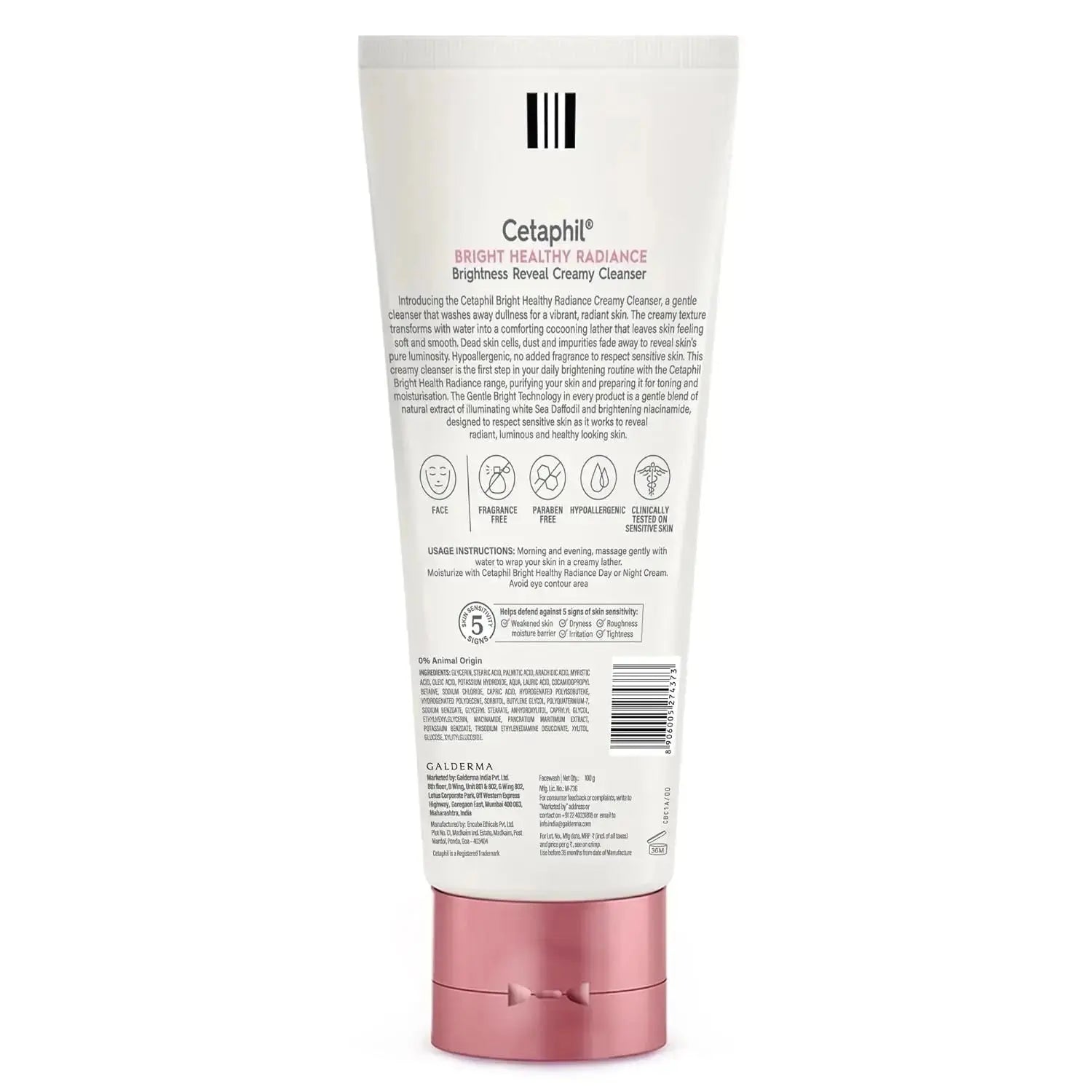 Cetaphil Brightness Reveal Creamy Cleanser 100ml (Pack of 2) | Gentle Skin Brightening Face Wash with Niacinamide & White Sea Daffodil USA Wholesale Trade