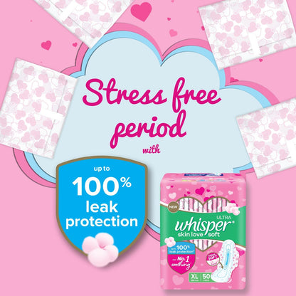 Whisper Ultra Soft Sanitary Pads – 50 Pieces (XL) | USA Wholesale Trade | Free Shipping