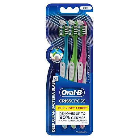 Oral-B CrissCross Bacteria Blast Soft Toothbrush – Deep Clean | Buy 2 Get 1 Free | Dentist Recommended