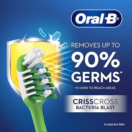 Oral-B CrissCross Bacteria Blast Soft Toothbrush – Deep Clean | Buy 2 Get 1 Free | Dentist Recommended
