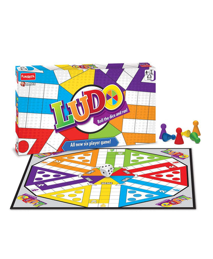 Funskool Games, Ludo 2018, The Classic startegy Game Board, Unique 6 Player Game, Kids and Family, 2-6 Players, Ages 4 and Above