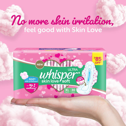 Whisper Ultra Soft Sanitary Pads for Women, XL, 30 Napkins (Pack of 1) | USA Wholesale Trade |  Free Shipping