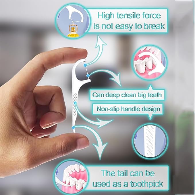 Hand holding a dental tool with features highlighted on a blurred background