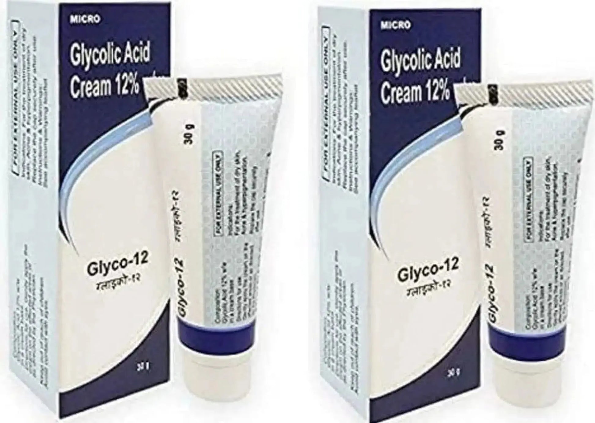 Glyco-12 Cream 30gm (Pack of 2) | Glycolic Acid Skin Cream for Dark Spots, Pigmentation & Acne Scars - USA Wholesale Trade
