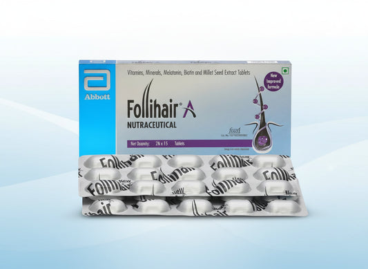 Follihair New A by Abbott – Pack of 2 (15 Tablets Each) | Hair Nutrition Supplement with Amino Acids, Vitamins, Minerals & Botanical Extracts