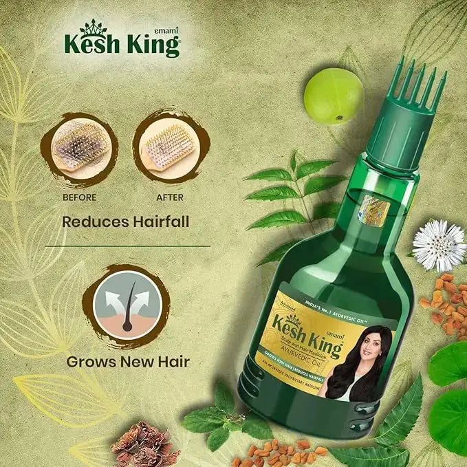 Kesh King Ayurvedic Hair Oil 300ml | Anti-Hair Fall Oil with 21 Herbs for Strong, Thick & Healthy Hair - USA Wholesale Trade