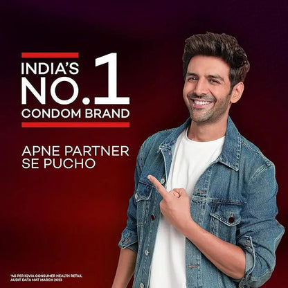 Man in denim jacket pointing to text on a dark red background with branding text.