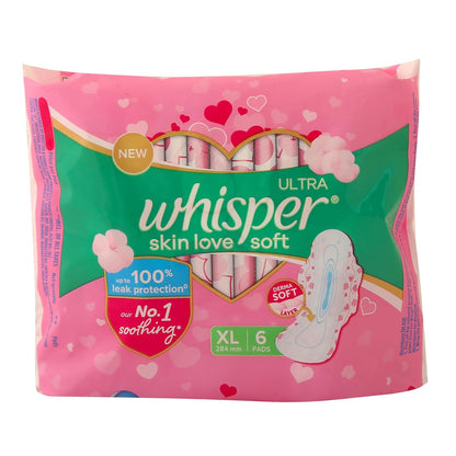 Whisper Ultra Soft Sanitary Pads for Women - XL (6 Pads) | USA Wholesale Trade | Free Shipping