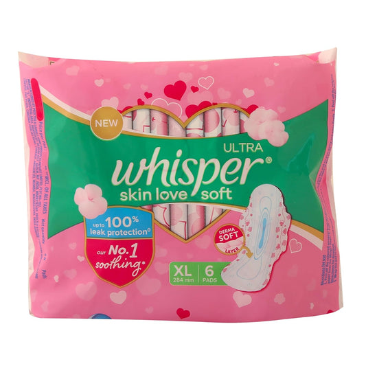 Whisper Ultra Soft Sanitary Pads for Women - XL (6 Pads) | USA Wholesale Trade | Free Shipping