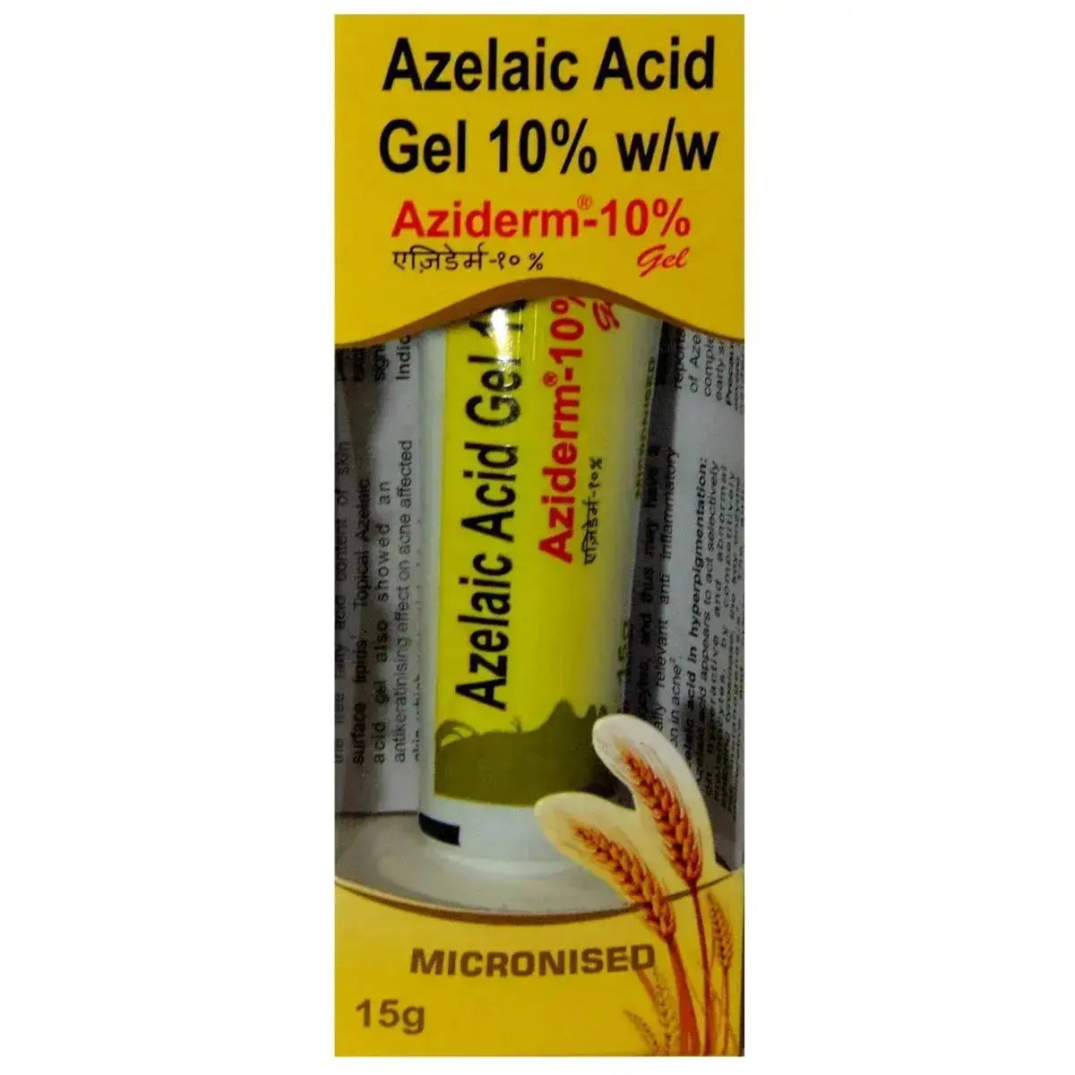 Aziderm 10% Azelaic Acid Gel – 15g (Pack of 2) | Acne & Hyperpigmentation Treatment for Oily & Acne-Prone Skin USA Wholesale Trade