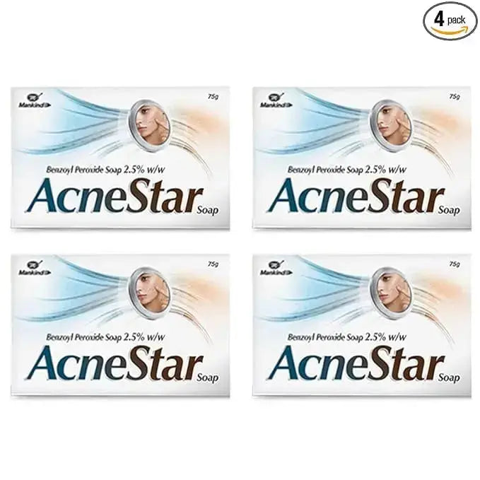 Acnestar Anti-Acne Soap Bar – 75g (Pack of 4) | Deep Cleansing Sulphur-Based Soap for Pimples, Oily & Acne-Prone Skin USA Wholesale Trade