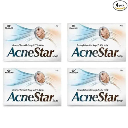 Acnestar Anti-Acne Soap Bar – 75g (Pack of 4) | Deep Cleansing Sulphur-Based Soap for Pimples, Oily & Acne-Prone Skin USA Wholesale Trade
