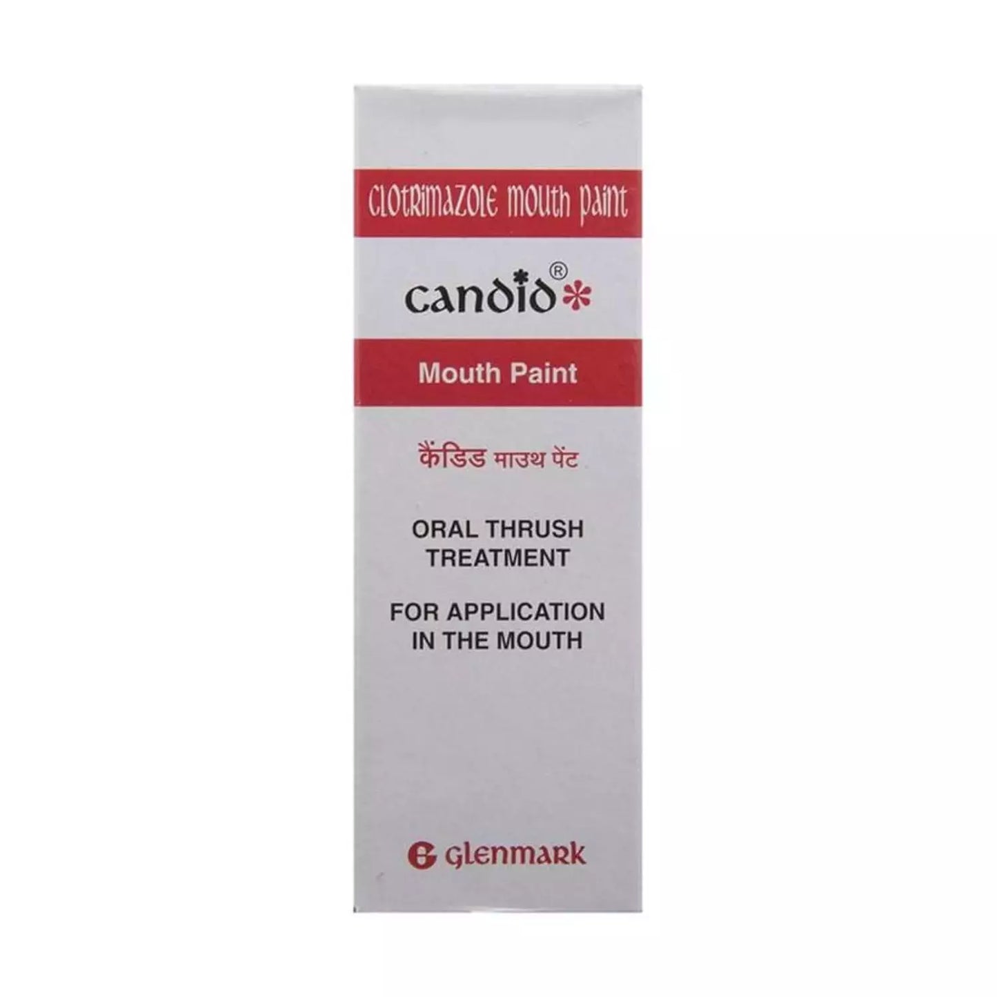 Candid mouth paint packaging with Glenmark branding on a white background