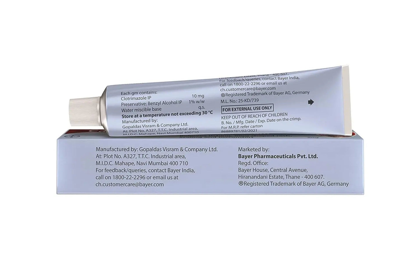 Medical tube packaging with text on a white background