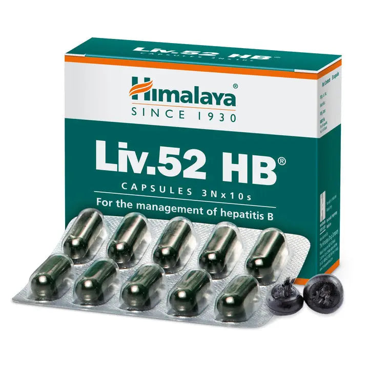 Himalaya Liv.52 HB capsules packaging with capsules displayed in front