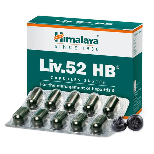 Himalaya Liv.52 HB capsules packaging with capsules displayed in front