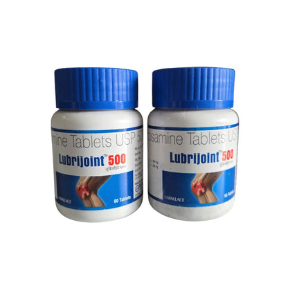 Two bottles of Lubrijoint 500 on a white background