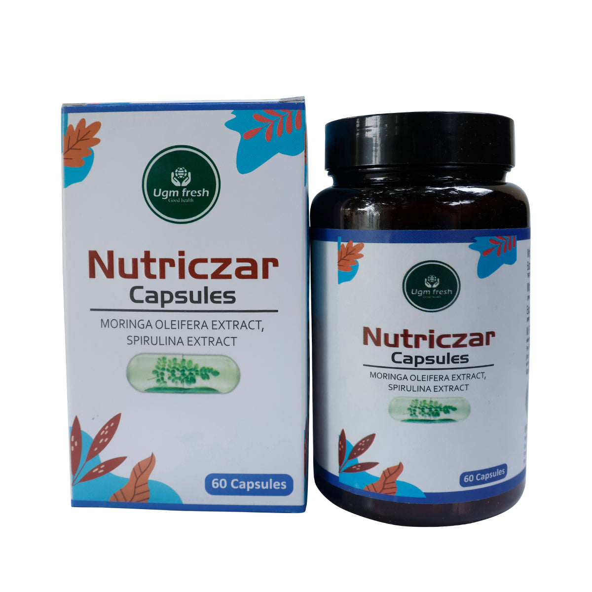 Nutriczar Capsules – Moringa & Spirulina (60 Capsules)
