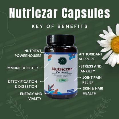 Nutriczar Capsules – Moringa & Spirulina (60 Capsules)
