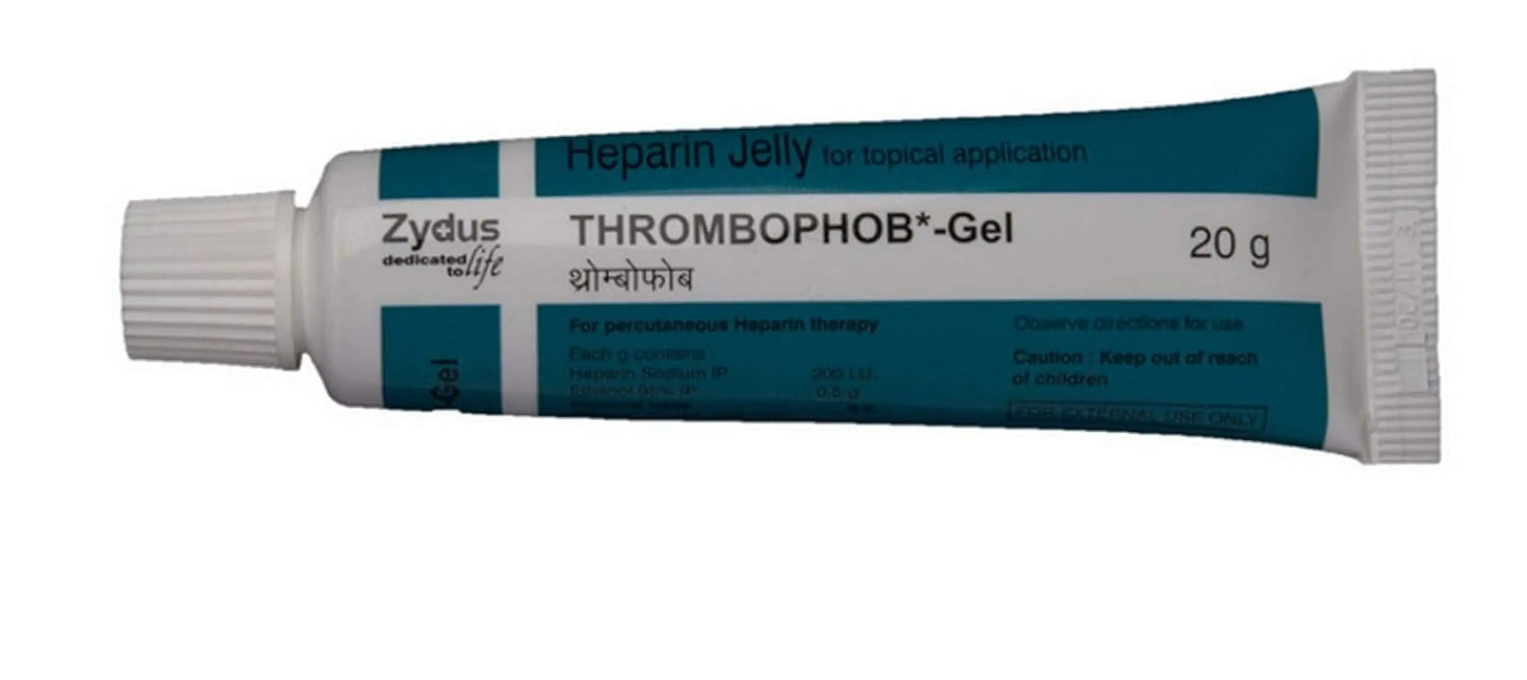 Zydus Thrombophob Gel 30gm|Heparin Sodium Topical Gel for Bruises, Swelling & Thrombosis Relief