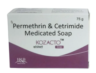 Kozacto Soap 75g – Pack of 2 | Permethrin & Cetrimide Formula for Scabies Treatment, Skin Defense & Hygiene Care