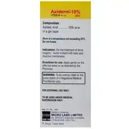 Aziderm 10% Azelaic Acid Gel – 15g (Pack of 2) | Acne & Hyperpigmentation Treatment for Oily & Acne-Prone Skin USA Wholesale Trade