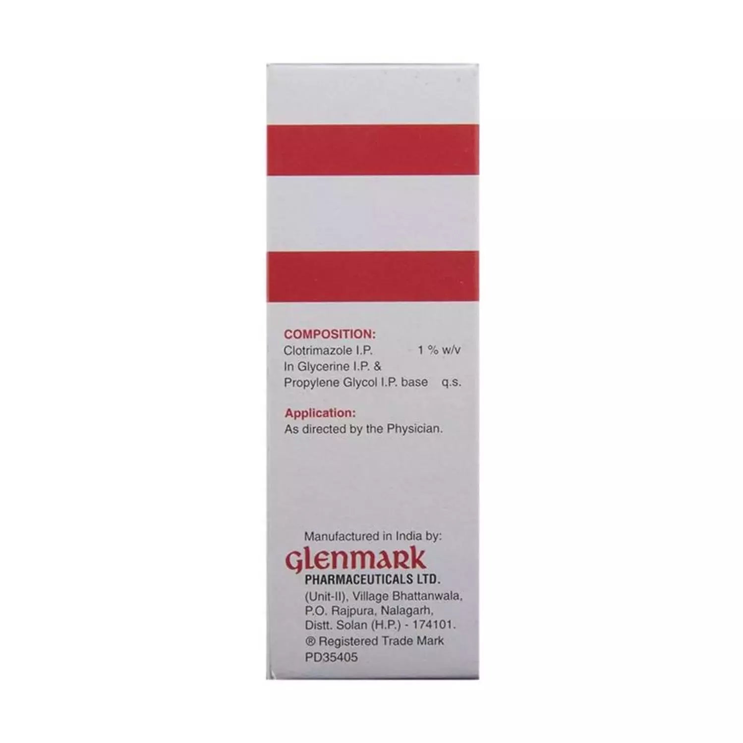 Glenmark Pharmaceuticals Ltd. product packaging with red and white design on a white background