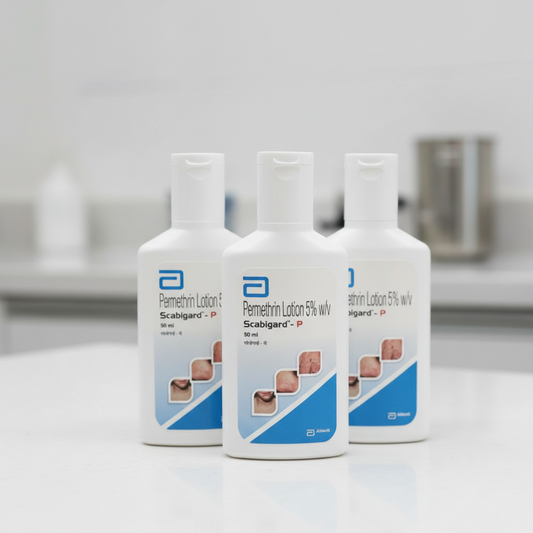 Scabigard-P Permethrin Lotion 5% w/v, 50 ml, for scabies and lice pack of 4
